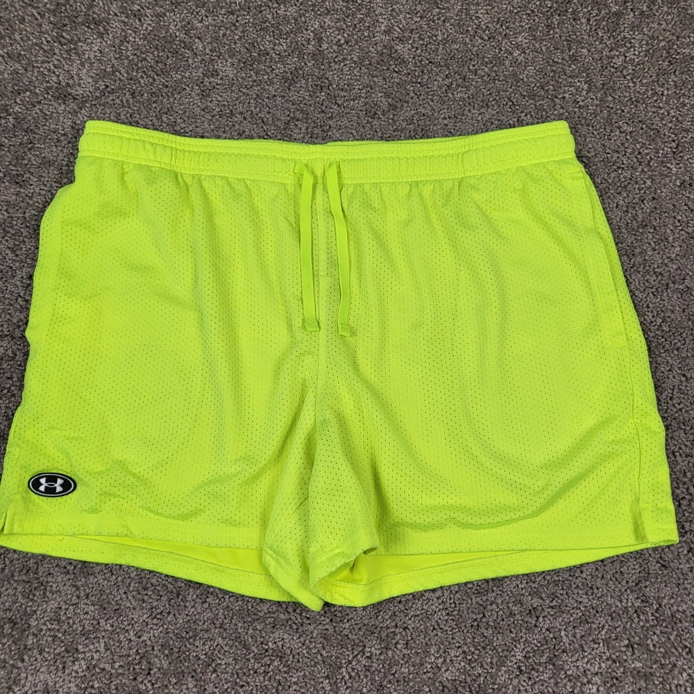 Under Armour Mesh Shorts Mens 2XL‎ Neon Yellow Excellent 1383355 SS2024 Volt